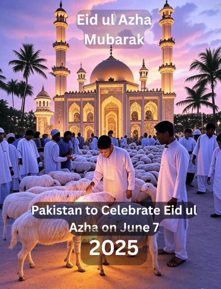 Pakistan to Celebrate Eid ul AZha on .